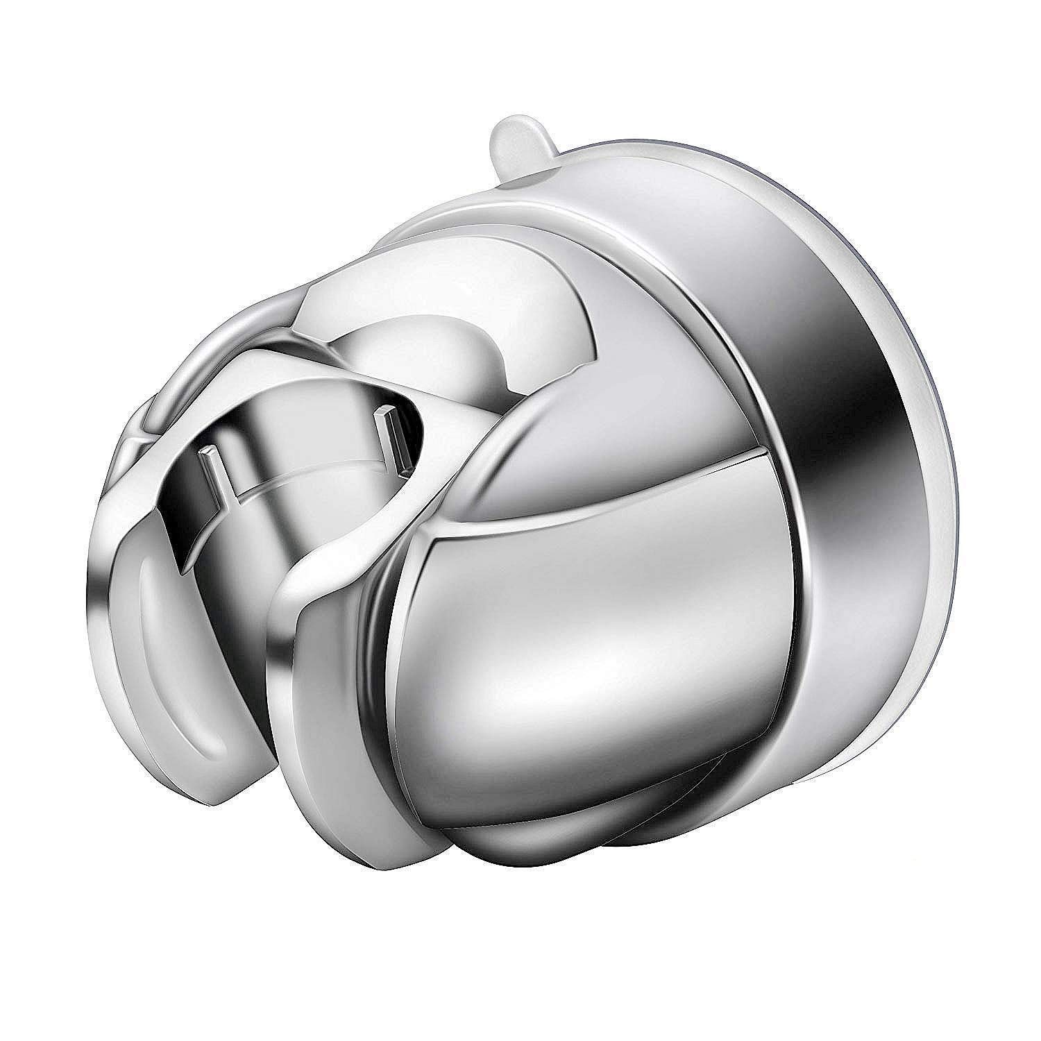 Vacuum Suction Cup Shower Head Holder Rotatable Adjustable Angle Handheld Shower Head Bracket Wall Mount Holder with Reusable Adhesive Stick Disc for Bathroom NO Drill Tool Free Shower Bracket