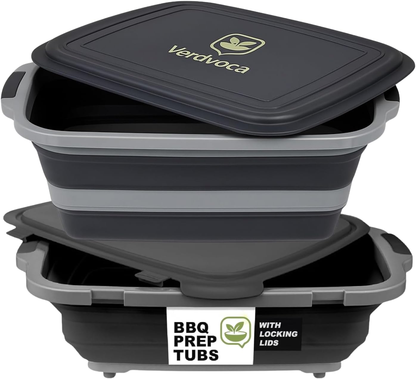 Kitchen BBQ Tools, 2 Pcs 30L Collapsible BBQ Prep Tub Set