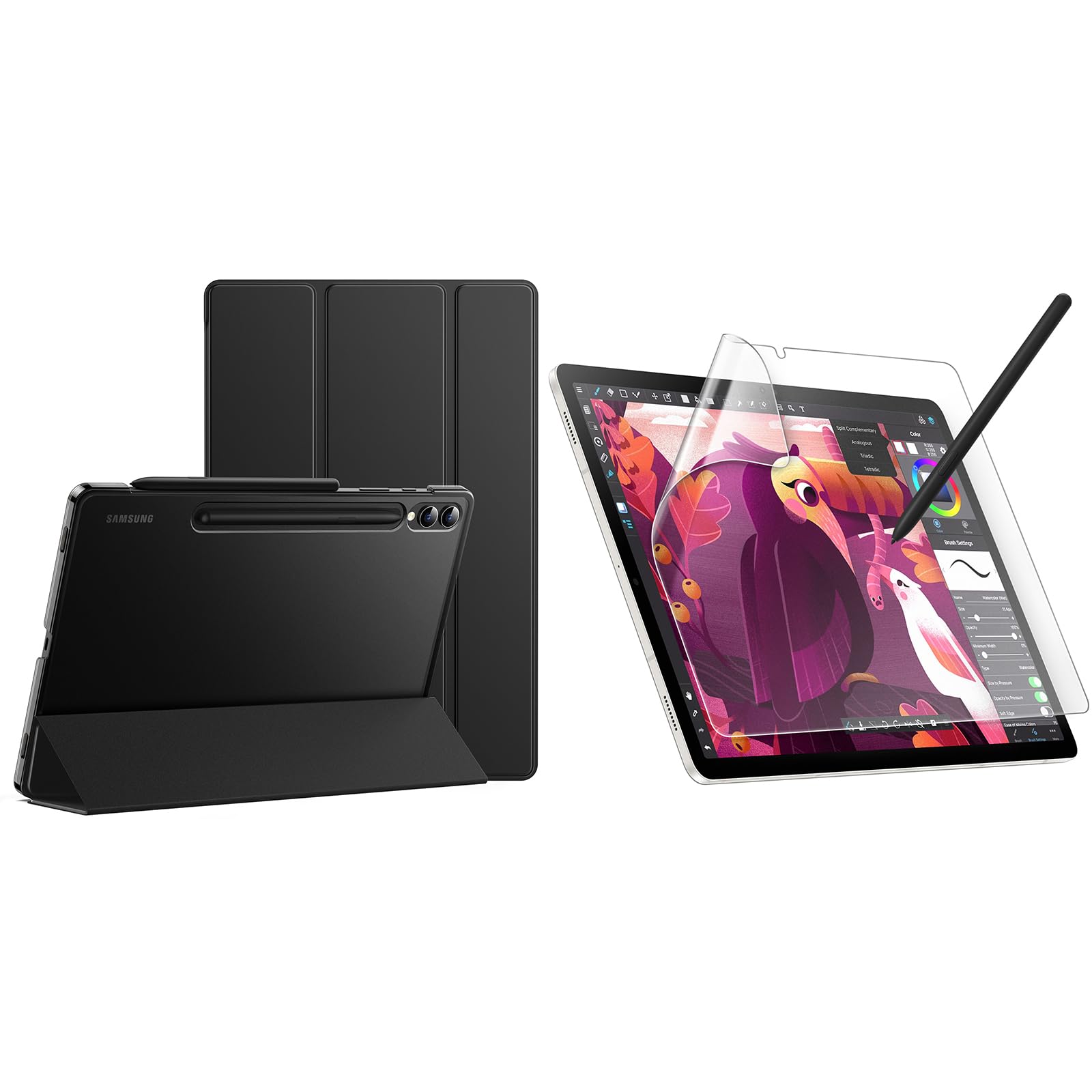 Funda Samsung Galaxy Tab S9 Plus JETech evita reflejos y arañazos con protector tacto papel 8