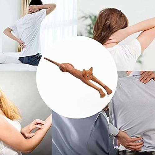 Miniatura 5 de Muy innovador y lindo gato de madera de mango largo masajeador de rascar, adecuado para jóvenes y mayores, todo el mundo puede rascar! Rascador de