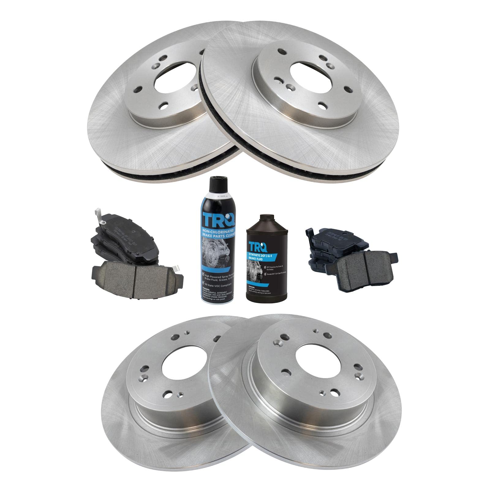 TRQ Rear Premium Ceramic Disc Brake Pad & Rotor Kit – For Nissan/Infiniti, BKA10688