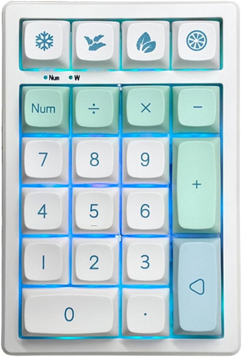 Gasket Creamy Mechanical Numpad Programmable Macro Keypad Wireless 2.4G/Bluetooth 5.0/Wired USB-C RGB Backlit Hot Swappable Number Pad Rechargeable Numeric Keyboard PBT Keycaps for Win/Mac