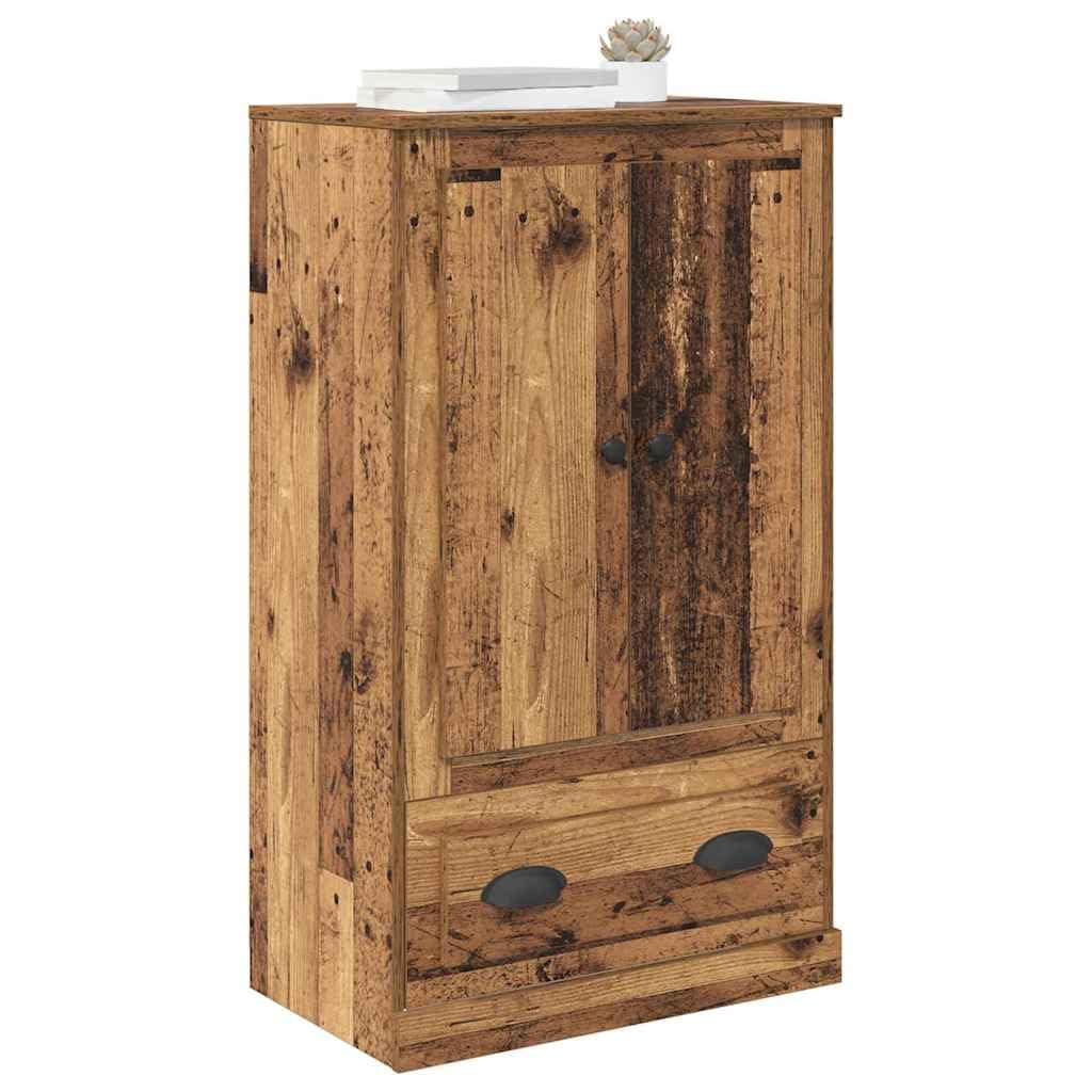 Highboard Meuble haut en bois vieilli 60 x 35,5 x 103,5 cm avec tiroir et portes, commode moderne pour salon, chambre à coucher, couloir, avec espace de rangement et étagère pour l'ordre