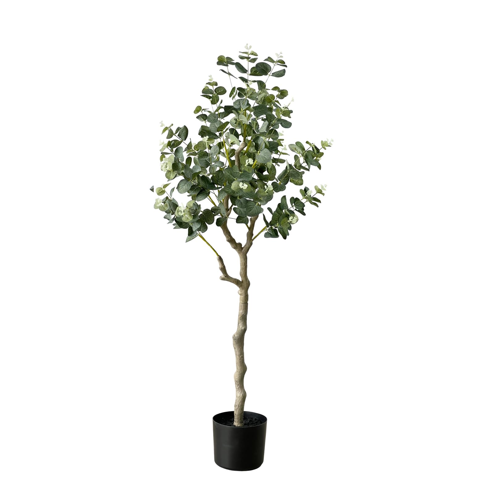 Binnny Flower 4ft Eucalyptus Tree Artificial Faux Eucalyptus Tree Fake Floor Plants for Home Living Room Decor Indoor 4 Foot