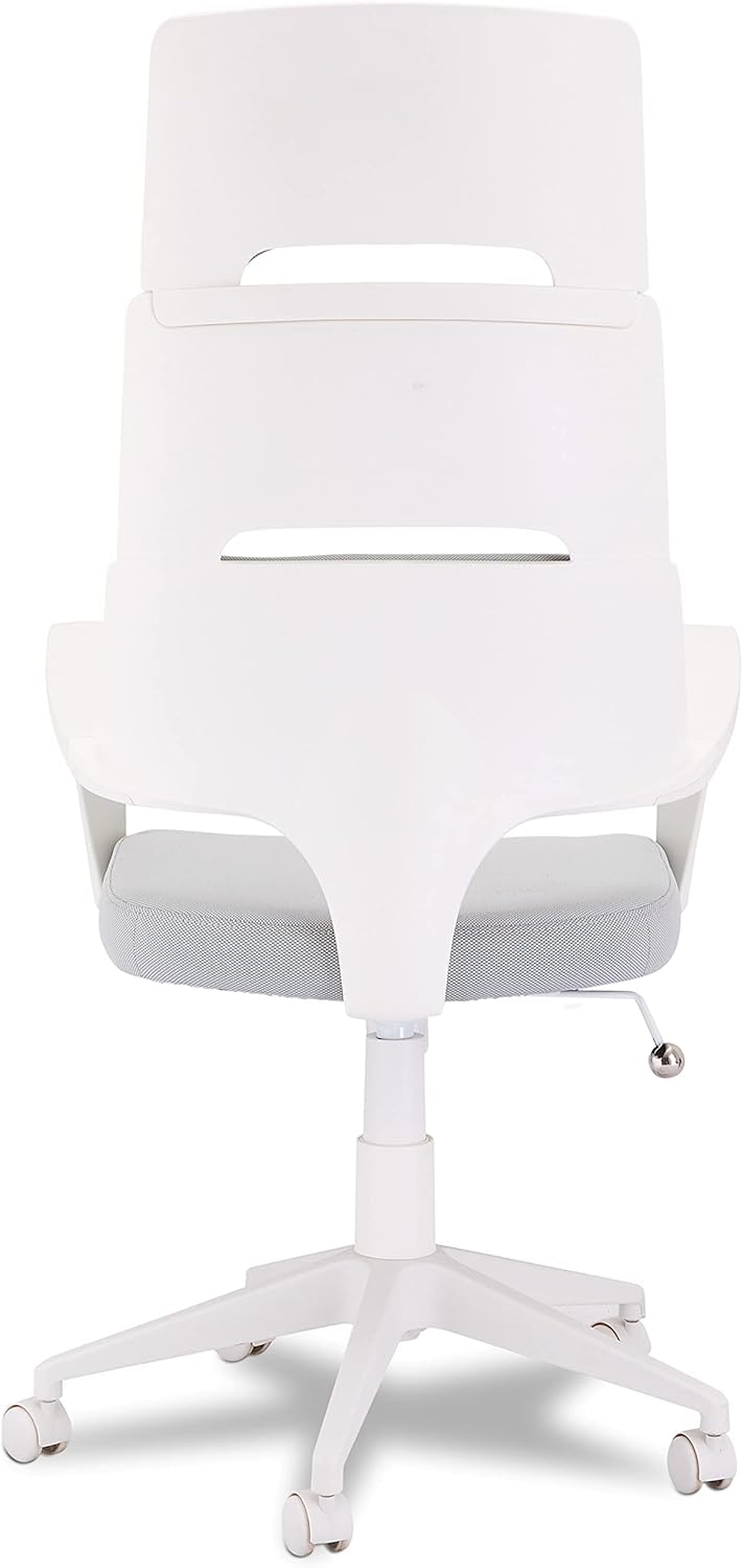 Furnhouse Ibbe Design White Executive High Back Grey Fabric Office