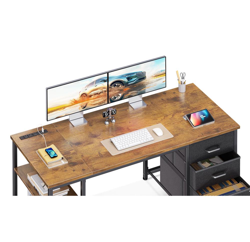 Amazon.com: AODK 51 Inch Computer Desk with Fabric Drawers & USB