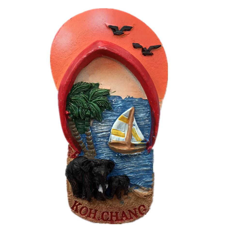 Muyu Magnet Red And Blue 3D Koh Chang Thailand Fridge Magnet, Souvenir Sticker,Home & Kitchen Decoration Thailand Refrigerator Magnet