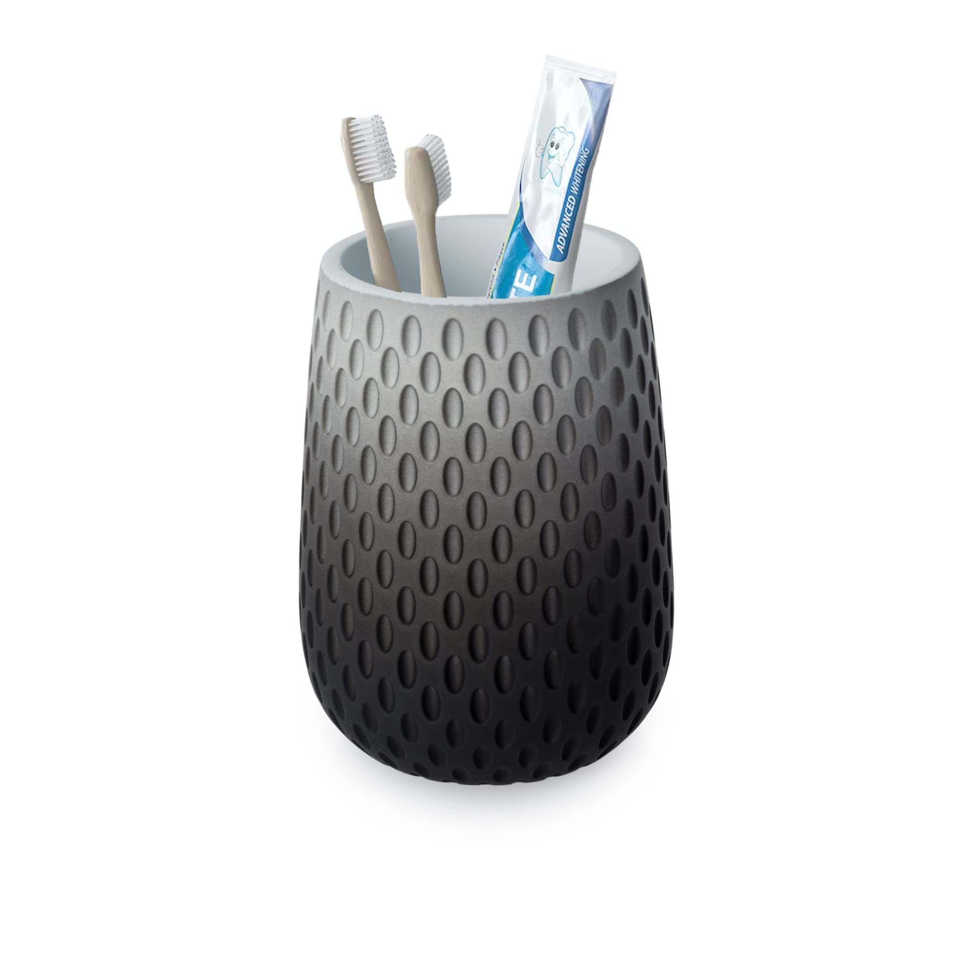 Blue Canyon Milano Black Milano Tumbler, Polyresin Toothbrush Tumbler, Bathroom Glass, Cup For Bathroom Tumbler, Mouthwash Cups Reusable, Toothbrush Cup Holder For Bathroom, Small Makeup Brush Holder Portable