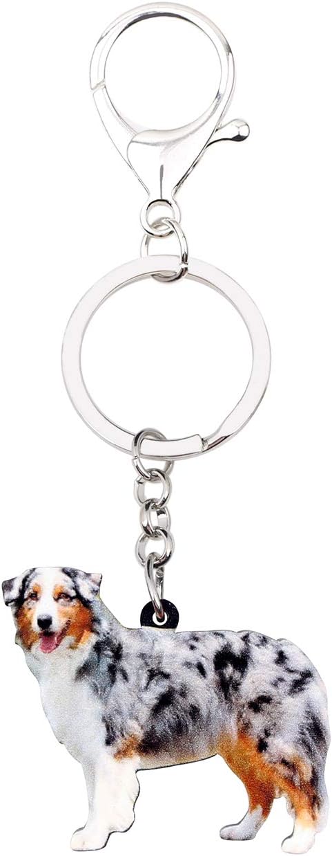 DOWAY Acrylic Australian Shepherd Keychain for Women Purse Handbag Pet Dog Pendant Car Key Ring - Image 4