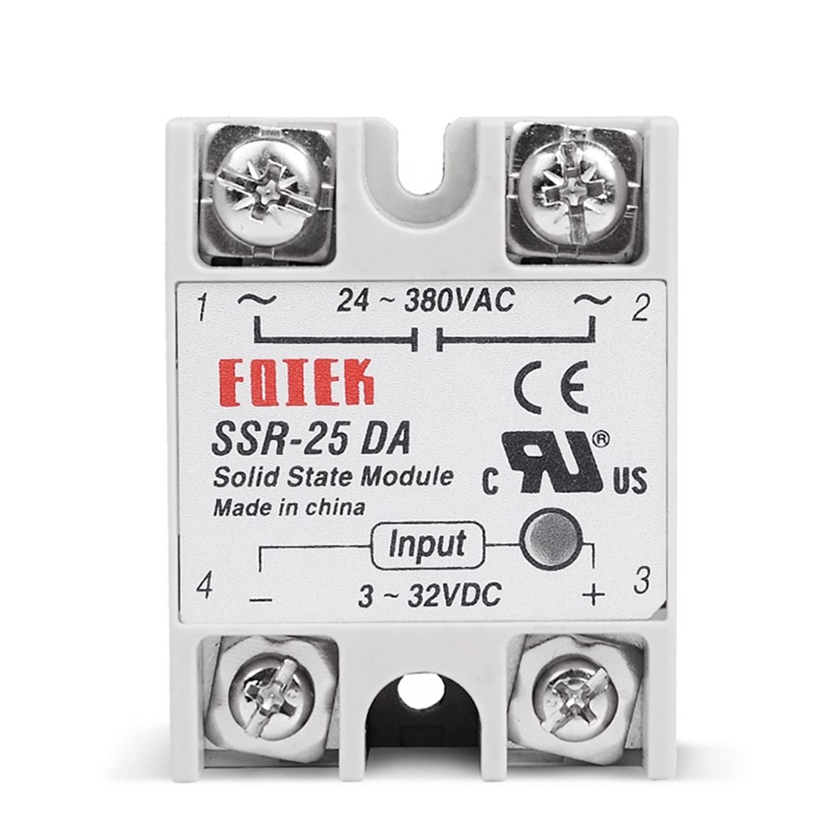 AERBNYEQP 1pcs Solid State Relay SSR-25DA 25A SSR-10DA SSR-40DA 5-24VDC to 24-380V AC SSR 25DA6-20mA(SSR-25DA)