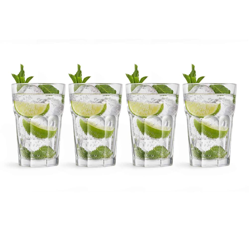 Royal Leerdam Mojito Cocktail Glass Set, 415 ml, Heavy Base, Tall Drinking Glasses, Bar Glassware & Mixed Drink Glass Set of 4