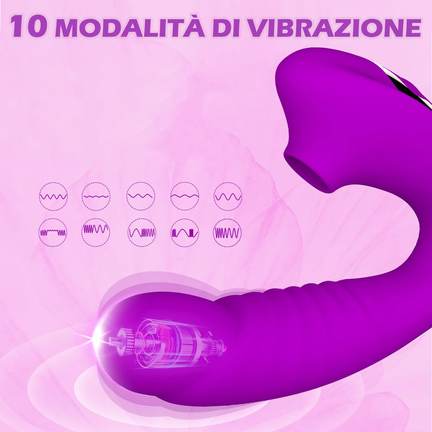 Vibratoreper Donna Professionale 2 in 1 Succhia Clotoride per Donna 10+10 Modalità Sexytoysys Donna Vibratoreper Donna Clotoride Sexyshop per lui e lei Vibratori G-Spot Massaggiatore in Legno