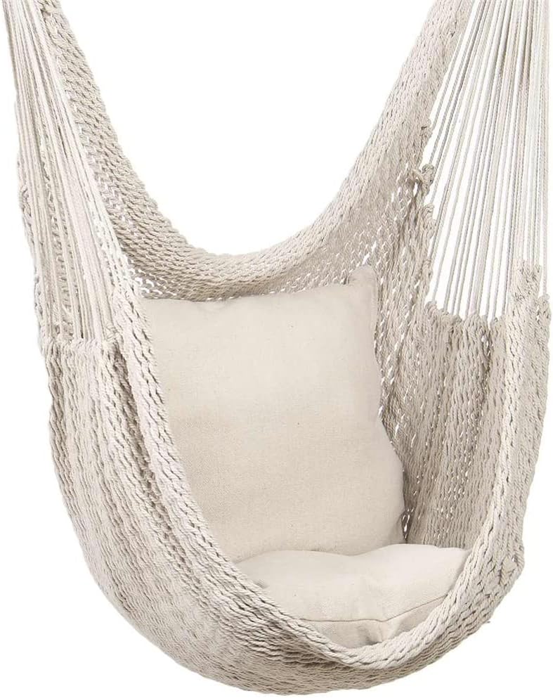 Nordic White Hammock Outdoor Indoor Garden Dormitory Bedroom Hanging Chair for Child Adult Swinging Single Safety