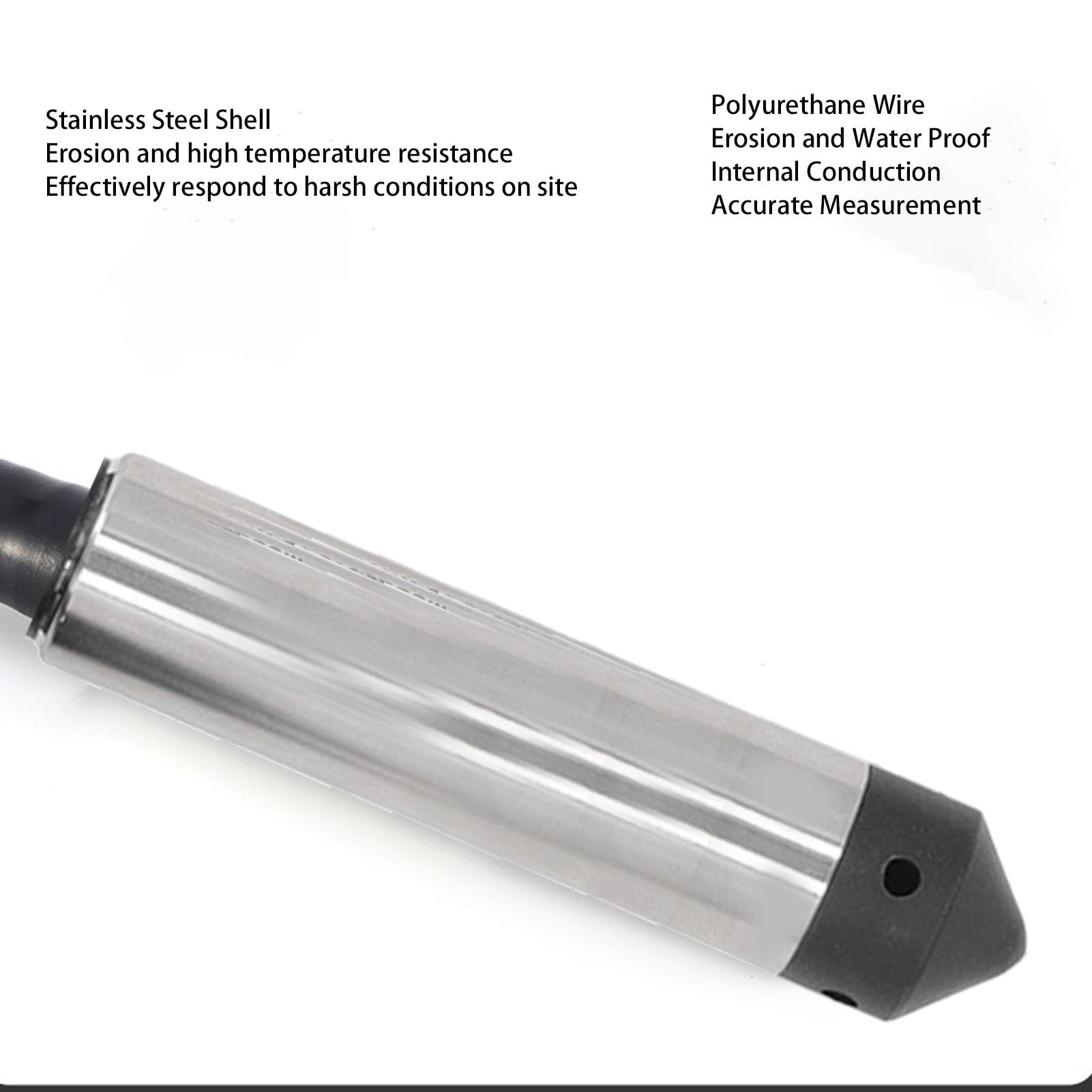 SEAFRONT Transmetteur de Niveau de Liquide à Enfiler, Sonde en Acier Inoxydable, Capteur de Niveau D'eau, Haute Précision, étanche IP68, DC 12-30 V, 4-20 MA (0-4m)