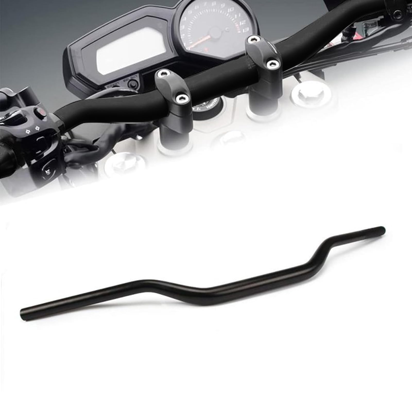 1 1/8"28mm Manubri per moto Manubrio per tubi CRF CR YZ WR KX KLX RM RMZ RMX DRZ - Nero