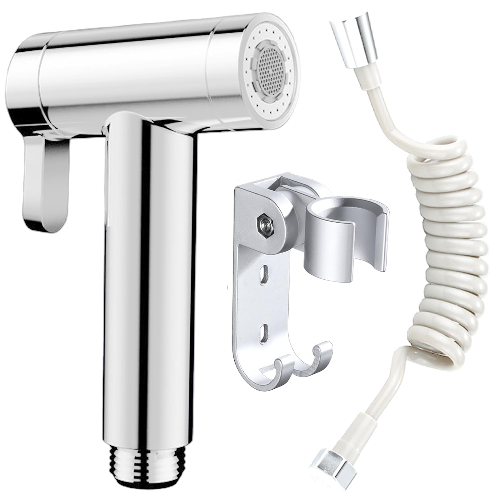 weixiaobaBidet Sprayer for Toilet Brass Head Shattaf Set, Dual Mode Spout Copper Spray with 2.5m Flexible Hose, for Pregnant Personal Hygiene Baby Cloth Diaper Cleaning Pet Shower شطاف المسافر