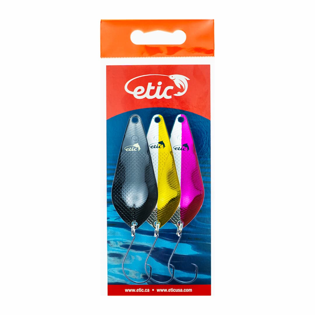 cobra fishing hooks ETIC Spoons Kit 100% Made of Brass, 3pcs Fishing Lures, Fishing Tackle, Fishing Gear, Fishing Accessories, Fishing Hooks, Fishing Lures for Trout, Pike, Walleye, Bass, Salmon and mores: Buy Online free fishing hard swimbait How to Fish for Line Weight:8lb