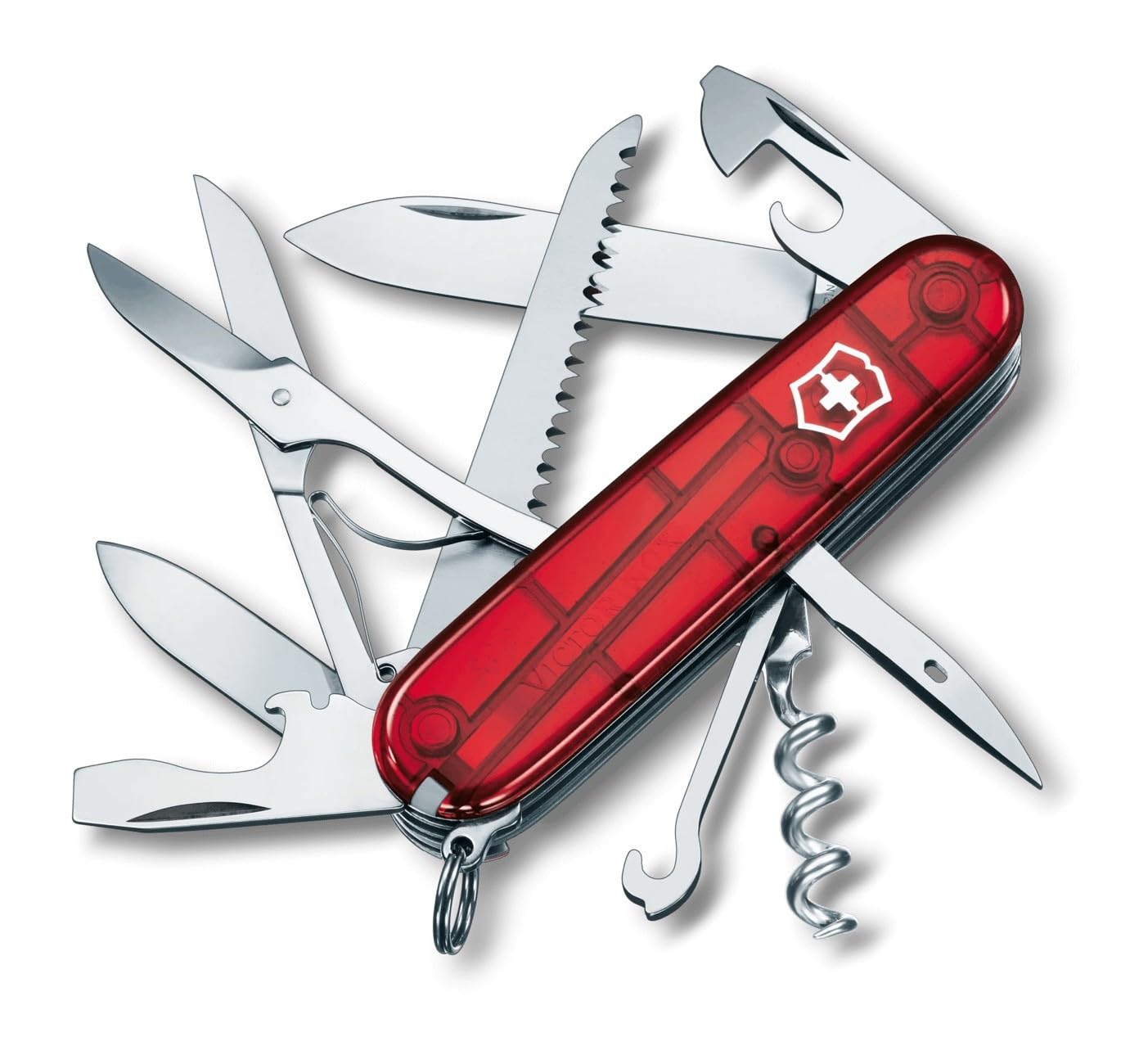 Victorinox, Huntsman, Coltellino Svizzero, Originale, Multiuso, Campeggio, 15 Funzioni, Lama, grande, Cavatappi