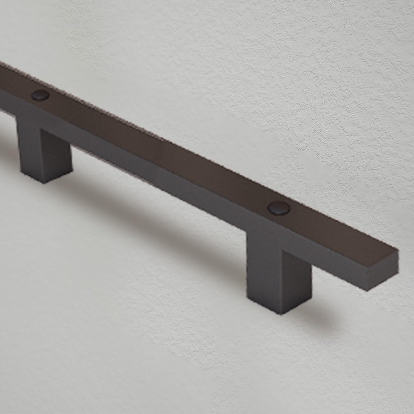 Fkxsxaz Black Modern Stair Railing Kit - Wall Mounted Grab Bar Handrails For Stairs Indoor Outdoor Steps, Metal Wrought Iron Banister Hand Rails Support Square Tube Handle(14Ft/420Cm)