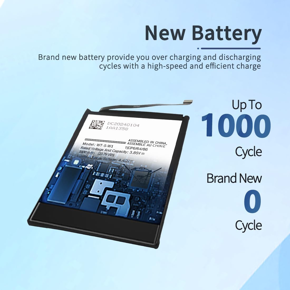 Battery for Samsung Galaxy A14 5G, 5400mAh Upgraded 2024 New 0 Cycle Battery Replacement for SM-A146U SM-A146U1 SM-A146W SM-S146VL SM-A146M with Professional Replacement Tool Kits