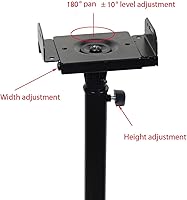 Vista 3 de VideoSecu 2 Soporte satelital para montaje de altavoces con altura ajustable para PA DJ Club, para tareas de trabajo pesado. Se extiende de 26.5