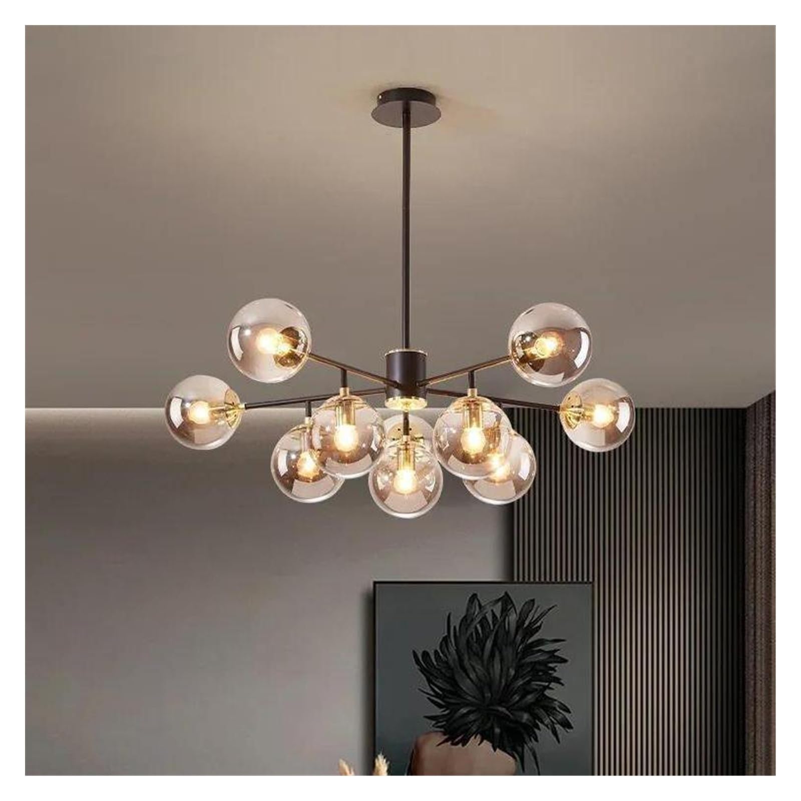 Genérico Lámparas de araña, Lámpara colgante moderna con bola de cristal LED for sala estar, comedor, cocina, dormitorio, decoración del hogar(10Heads)