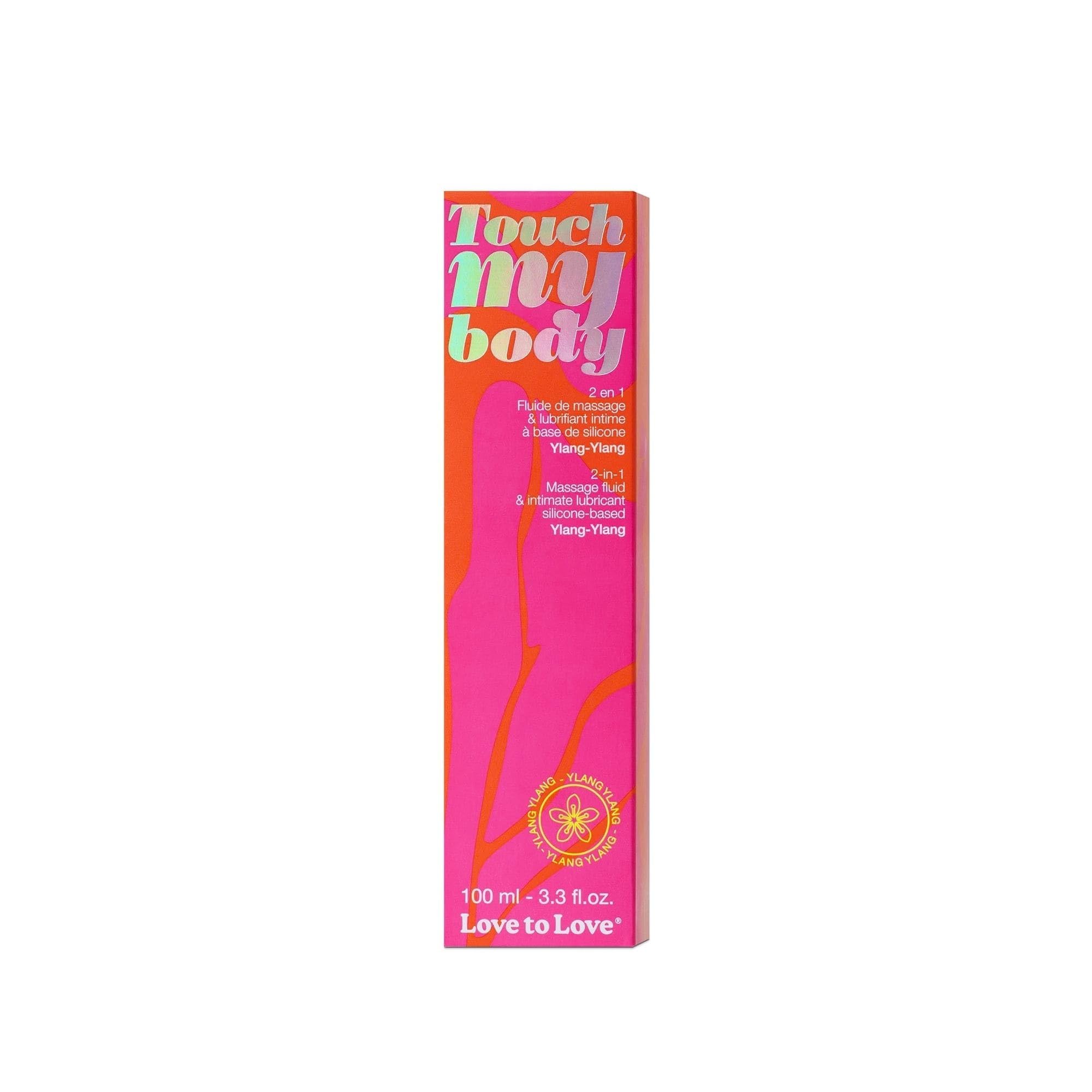 Love to Love Touch My Body 100 ml – Fluide de Massage & Lubrifiant Intime Silicone 2-en-1, Lubrifiant Ultra Glissant Longue Durée, Fluide Sensuel pour le Corps, Vegan, Fabriqué en France - Ylang Ylang
