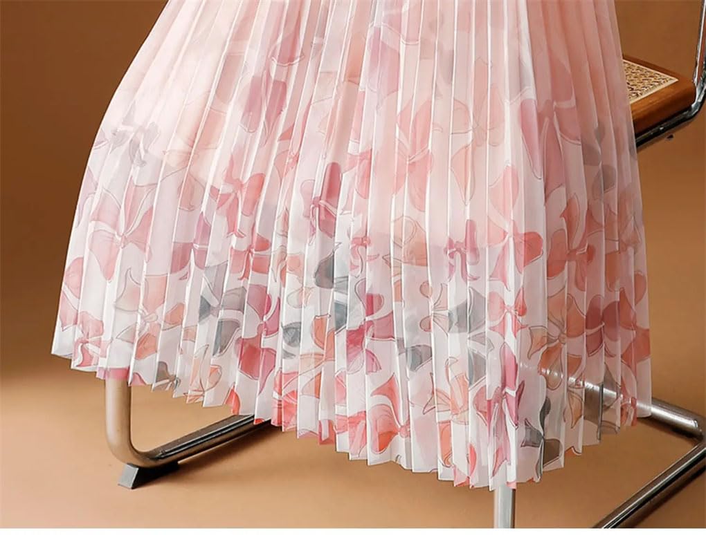 Faldas plisadas con estampado floral, falda larga midi
