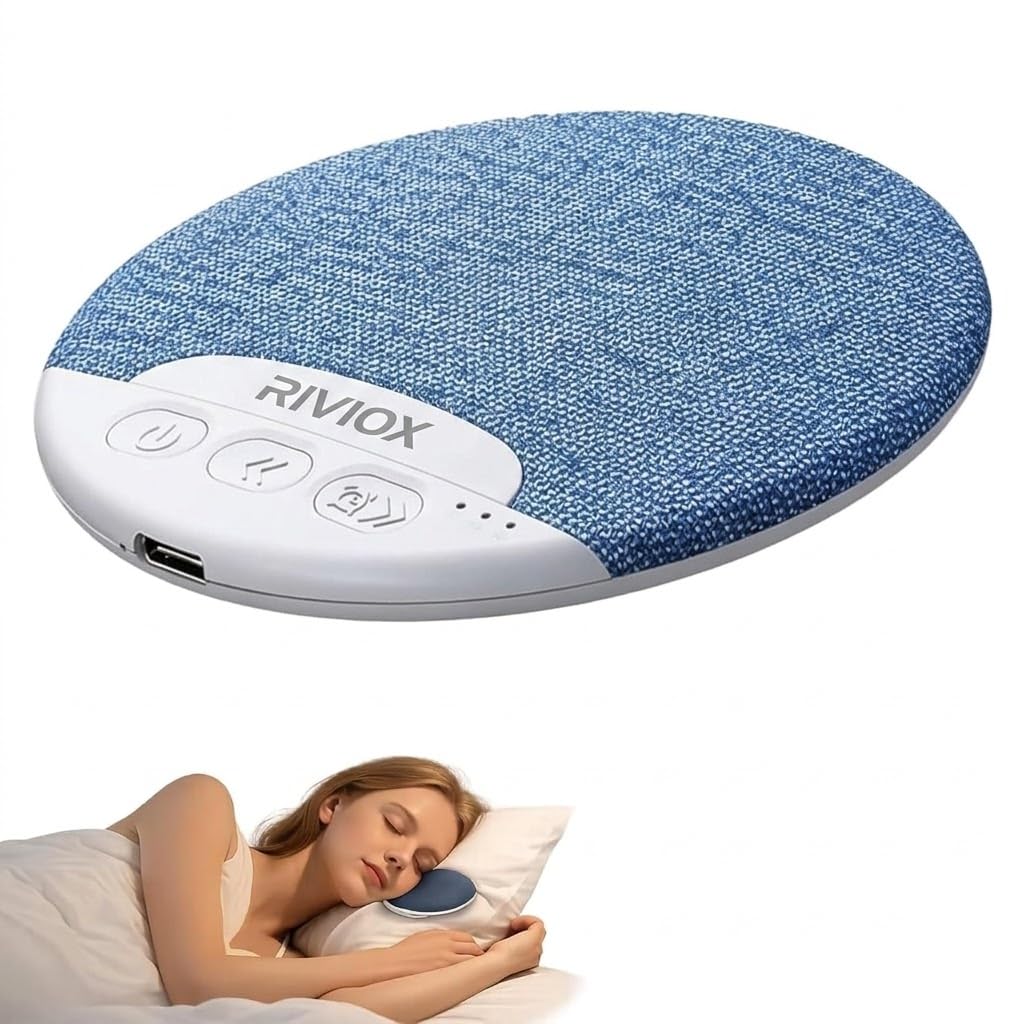 Ultra Thin Under Pillow Bluetooth Speaker with White Noise and Sleep Timer - Wireless Sleep Sound Machine for Side Sleepers, Baby Nursery, Meditation and Office Focus Use-image-23