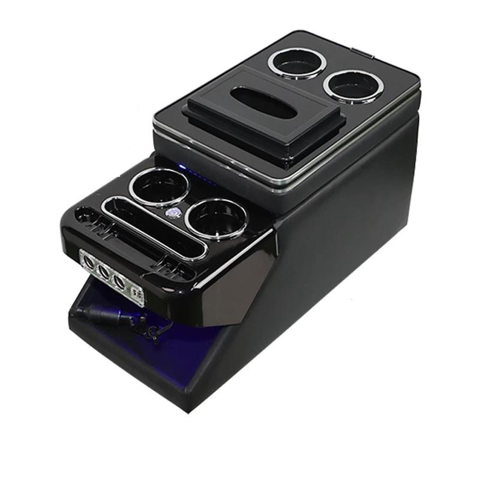 Bracciolo Universale Per Auto Larghezza 24 Cm, Per Monovolume Consolle Centrale Ricarica Wireless Accessorio Console(24 Double Black)