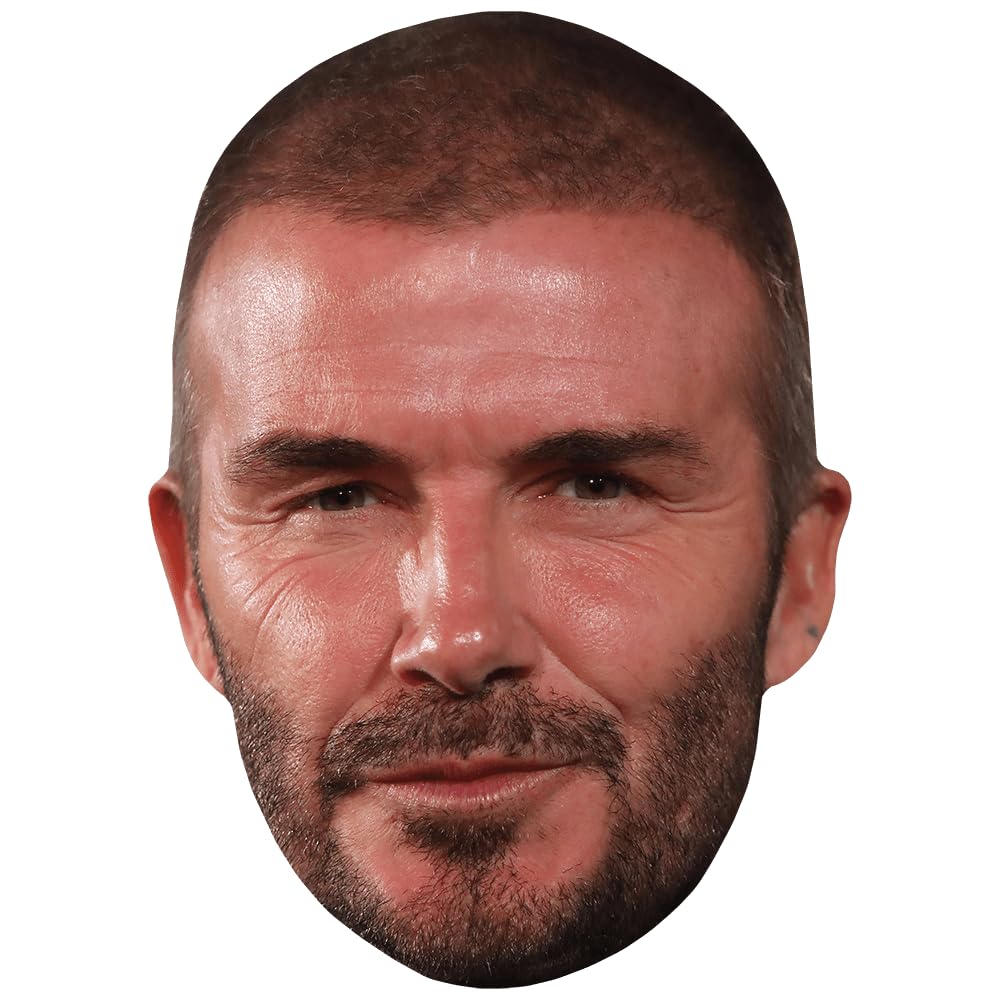 David Beckham (Beard) Celebrity Mask, Flat Card Face, Fancy Dress Mask