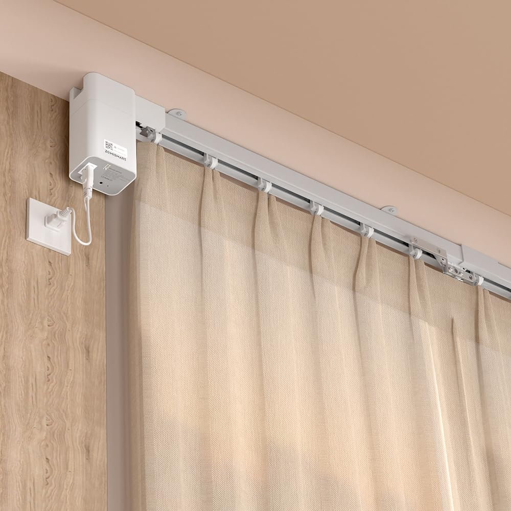 Matter Over Thread - Binari elettrici per tende, sistema intelligente per tende, motorizzati e regolabili, compatibili con Google, Siri, Homekit (4,4 m)