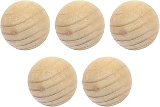 LOVIVER Lot de 5 Boules en Bois sans Trou pour Travaux Manuels, Sphères Brut Dur pour Projets Artistiques, 70 mm, Accessoire Manuel, Décoratives en Massif pour Artisanat, DIY et Travail du Bois