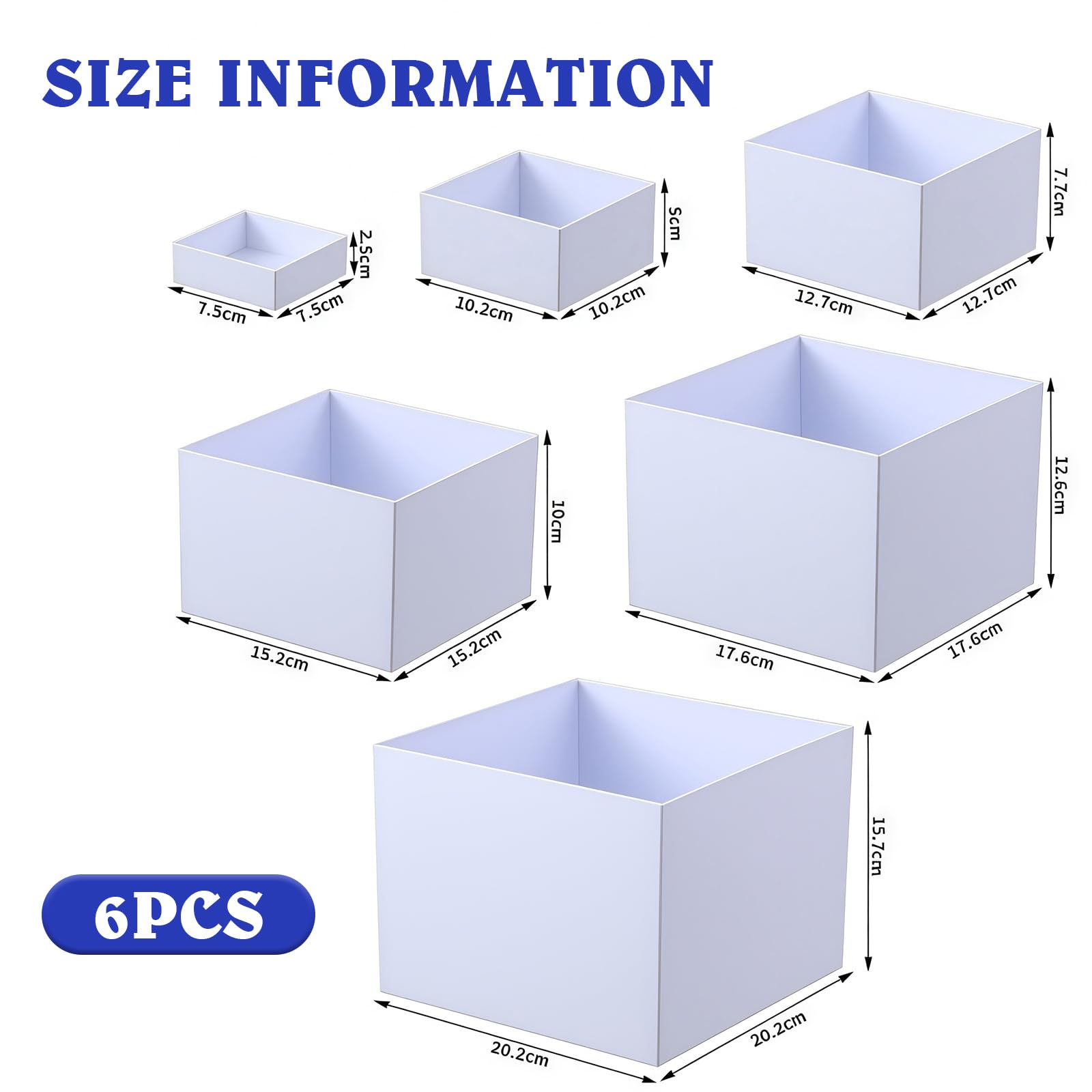 BORDEAG 6 Pièces Présentoir Buffet 3'' - 8'', Support Buffet Acrylique Blanc, Supports de Présentation en Plastique pour Cupcakes, Desserts, Gâteaux, Candy Bar, Mariage, Fête, Accessoires de Traiteur
