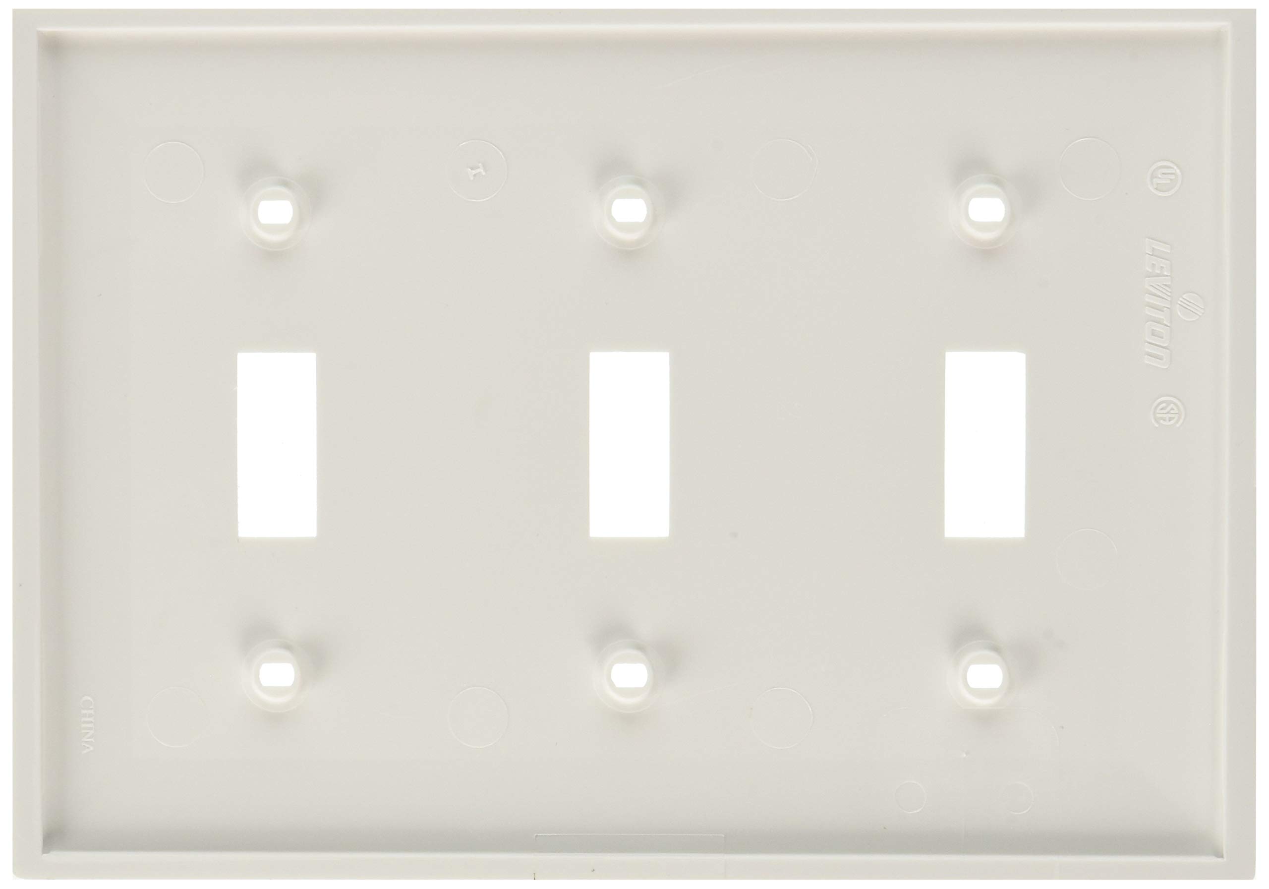 Leviton 80711-W - Placca da parete per interruttore a levetta, 3 moduli, colore bianco, confezione da 10