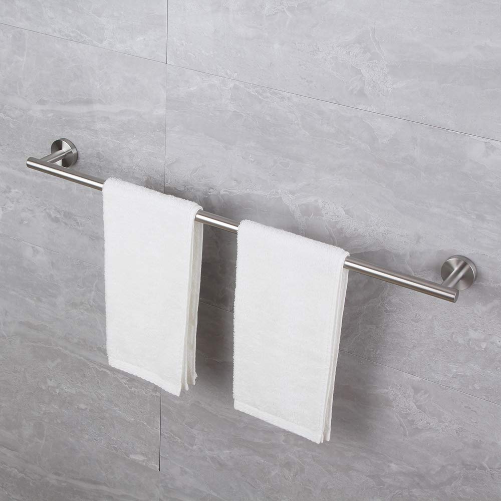 Portasciugamani singolo da 30 cm, in acciaio inox spazzolato