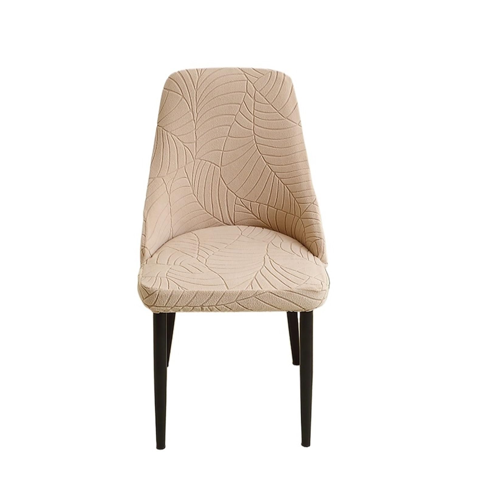 CIOPLJHKL Stretch Small Armchair Cover Leaf Jacquard Dining Chair Slipcover All-inclusive Curved Protector For Party Home 1/2/4/6Pcs for Hotel, Banquet(A6 Chair cover,6pcs)