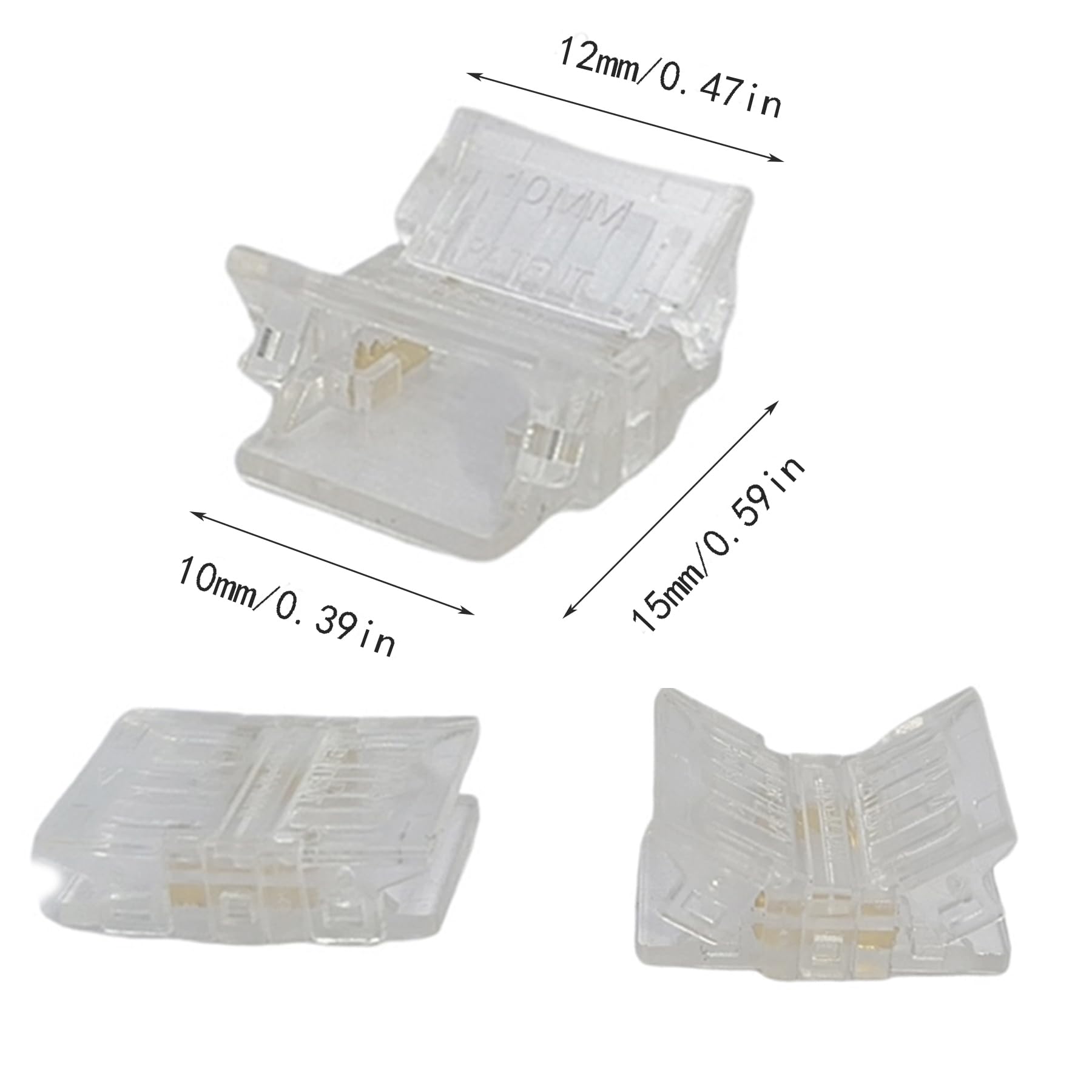 winwill 30PCS 2 Pin 10mm Led Strip Light Connectors,Strip to Strip Connector Gapless Solderless Quick Connector for COB and SMD LED Strips - Image 2