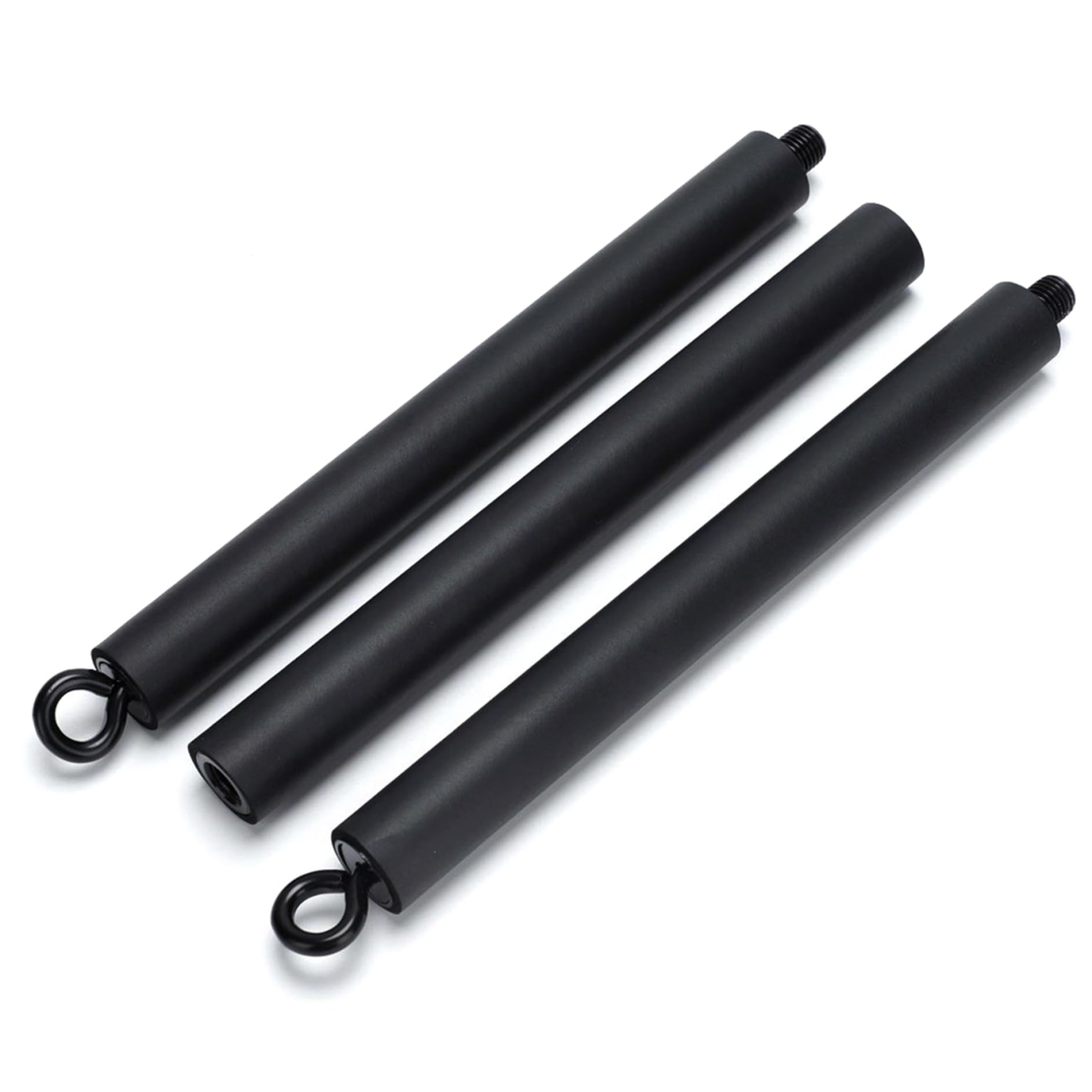 Pilates Bar, abnehmbare 3 -Abschnitt 39 -Zoll -Pilates -Stick, Schwarze Spreizstange mit 360 ° Drehschleifenende, Ausrüstung für Heimtraining, Fitnessstudio