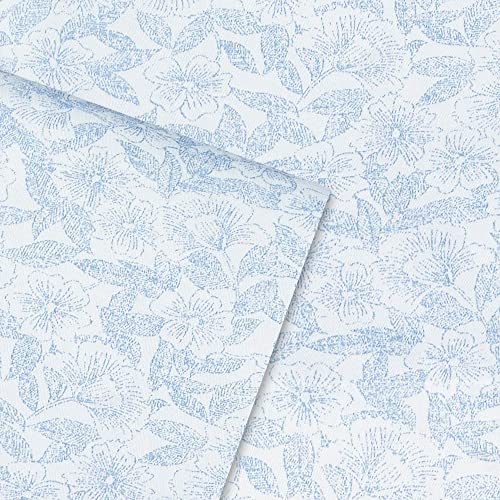 Laura Ashley Home - Full Sheets, Soft Sateen Cotton Bedding Set - Sleek, Smooth, & Breathable Home Decor,Blossoming Blue #TOP1