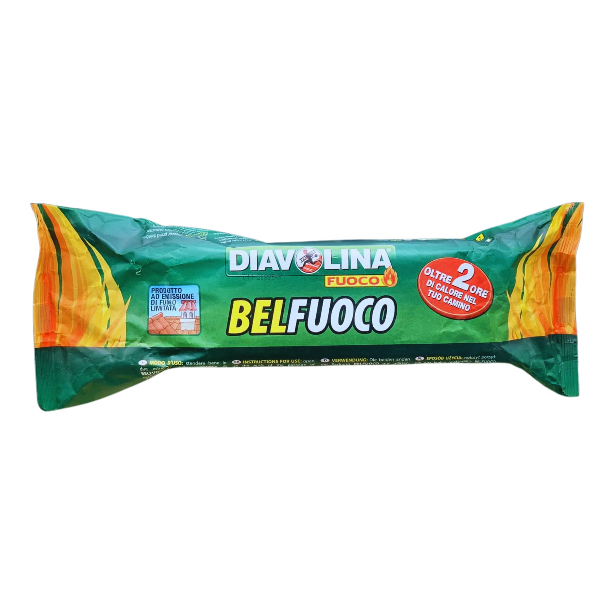 ACCENDIFUOCO BELFUOCO. Oltre 2 ore di calore nel tuo camino. Prodotto ad emissione di fumo limitata. (6 Unità).
