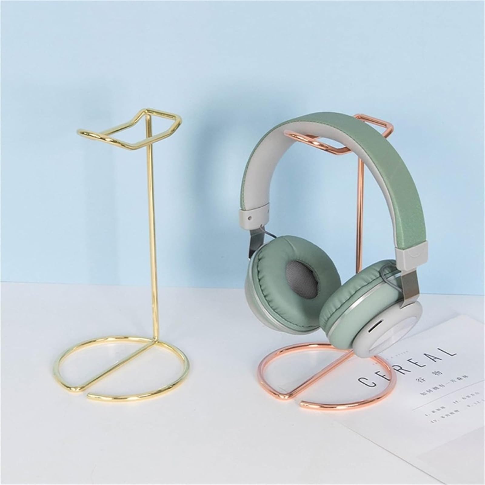 Soporte para Auriculares Soporte De Metal para Auriculares Soporte De Soporte para Auriculares Inalámbrico Soporte para Soporte De Exhibición De Auriculares Soporte Cascos(Rose Gold)