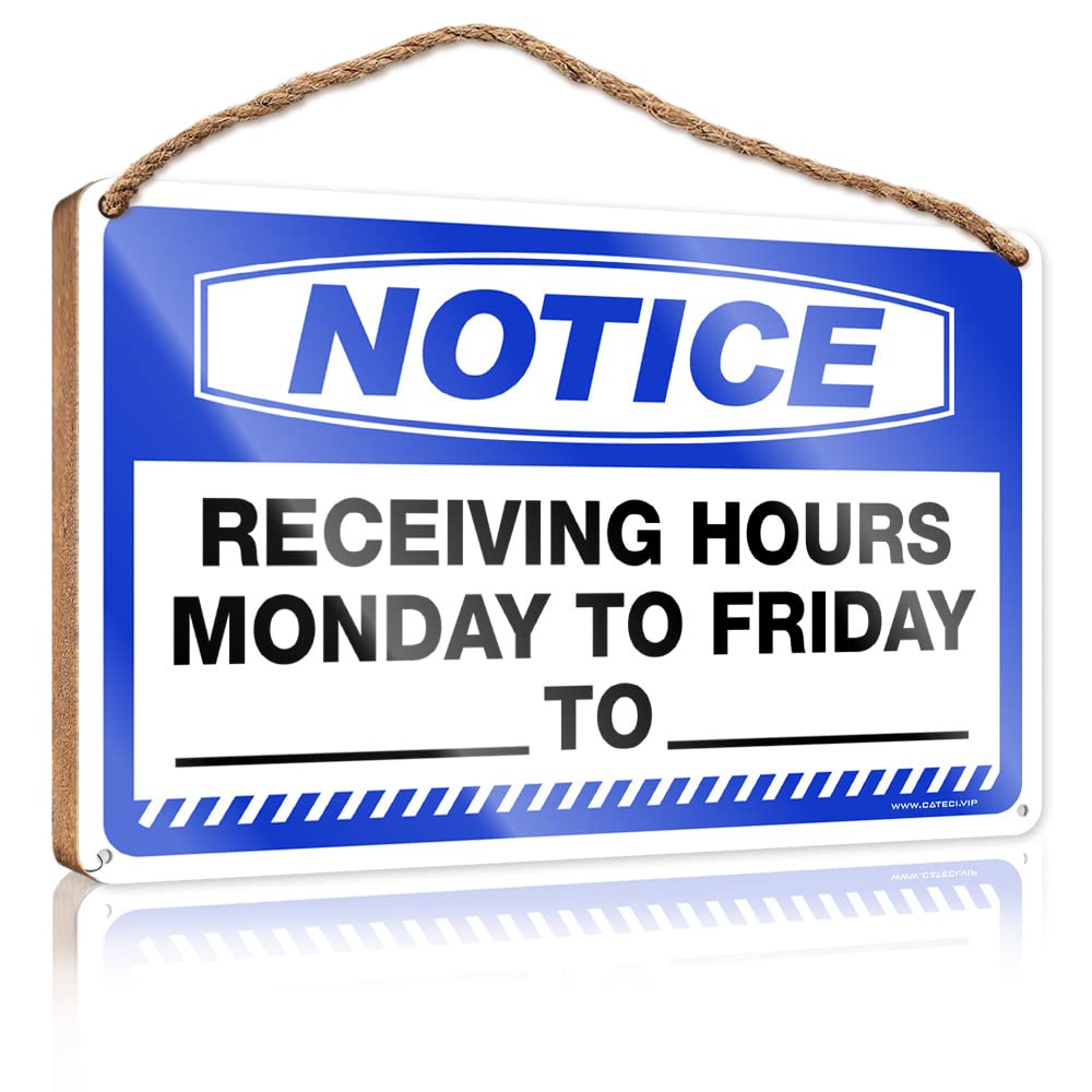 Dtha One Color Decorative Hanging Sign Notice Receiving Hours Monday To Friday_ To_ Wooden Sign Porch Signs Outdoor Outdoor Patio Decor(15X28cm)