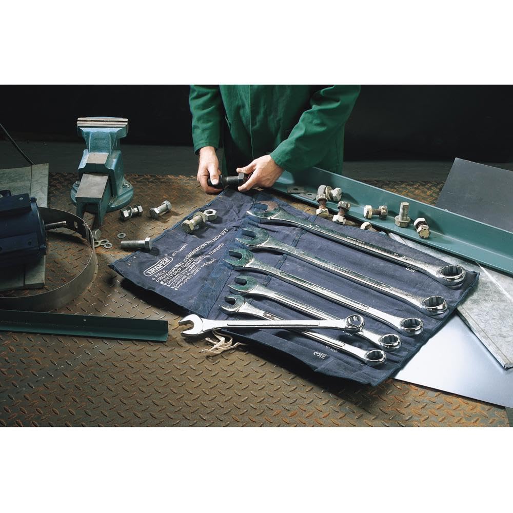 Draper 31167 Heavy Duty długi wzór metryczny zestaw kluczy płasko-oczkowych, 6 sztuk