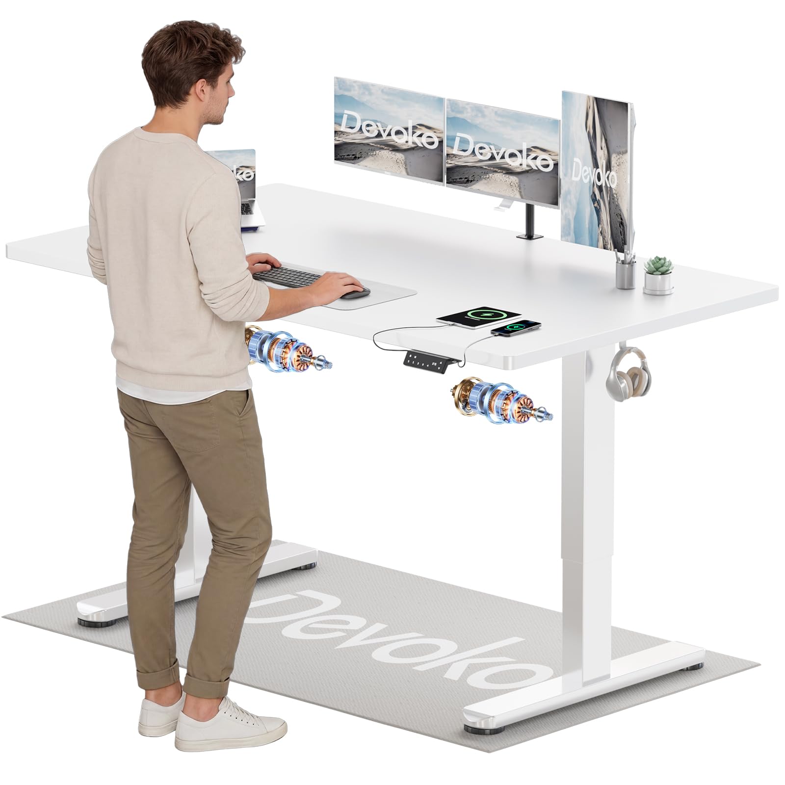 Devoko Höhenverstellbarer Schreibtisch - Perfekte Ergonomie für Dein Büro