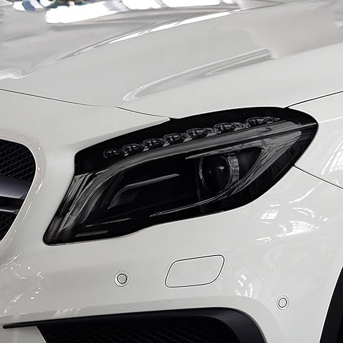 Película protectora para faros delanteros de automóvil, color negro ahumado, resistente a los arañazos, adhesivo de TPU transparente, para Mercedes