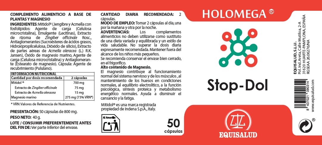 EQUISALUD HOLOMEGA STOP-DOL suplement diety w kapsułkach 50 kapsułek