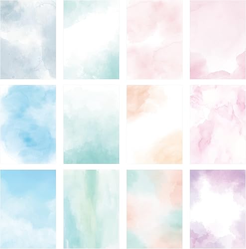 Papel decorativo de acuarela, paquete de 120 papeles de papelería, doble cara, colorido, apto para impresoras, invitaciones, letras, 8.5 x 11