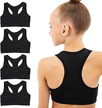Set of 4 Sports Bra for Girls, Girl's Bra, Children's Teenage Bra Vest Bra for Girls 8 to 14 Years