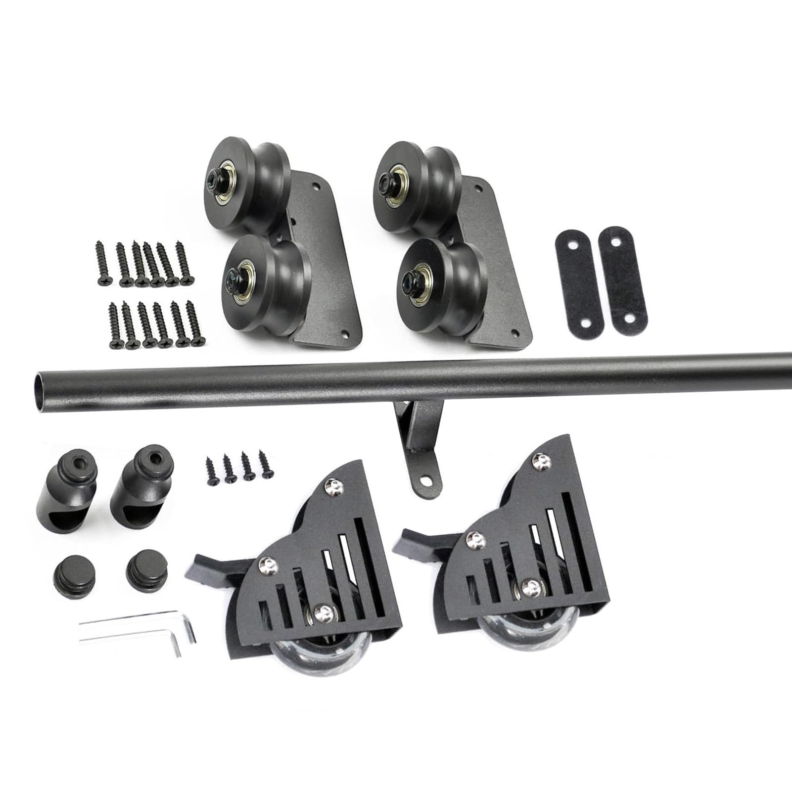 LWJSOCP Sliding Ladder Hardware Kit for Rolling Ladder System, Includes Floor Roller and Metal Track for Smooth Movement, Ideal for Library or Loft Access